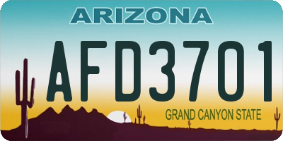 AZ license plate AFD3701