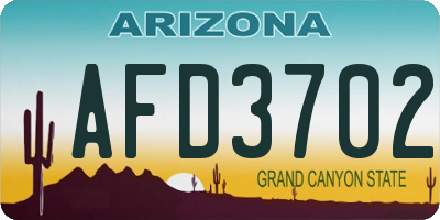 AZ license plate AFD3702