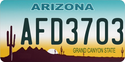 AZ license plate AFD3703
