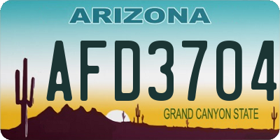 AZ license plate AFD3704