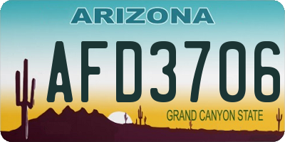 AZ license plate AFD3706