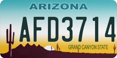 AZ license plate AFD3714