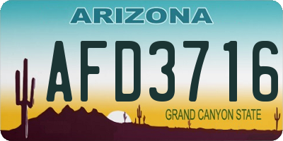 AZ license plate AFD3716