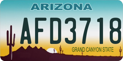 AZ license plate AFD3718
