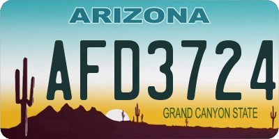 AZ license plate AFD3724