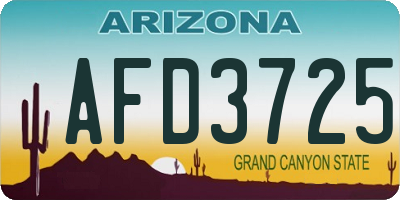 AZ license plate AFD3725