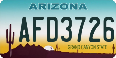 AZ license plate AFD3726
