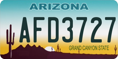 AZ license plate AFD3727