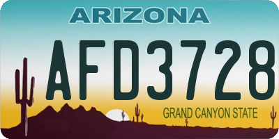 AZ license plate AFD3728