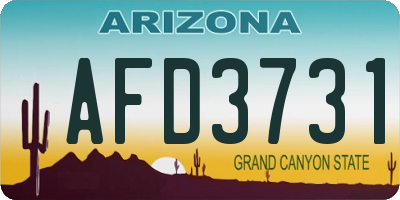 AZ license plate AFD3731