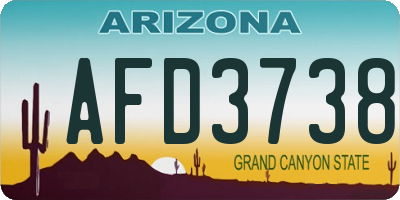 AZ license plate AFD3738