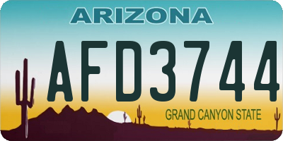 AZ license plate AFD3744