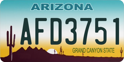 AZ license plate AFD3751