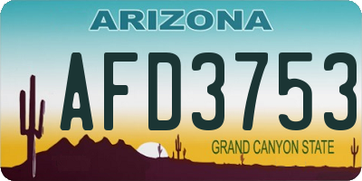 AZ license plate AFD3753