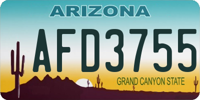 AZ license plate AFD3755