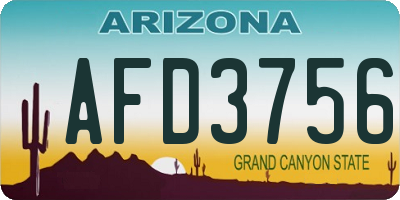 AZ license plate AFD3756