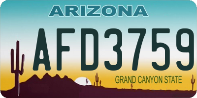 AZ license plate AFD3759