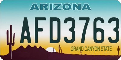 AZ license plate AFD3763