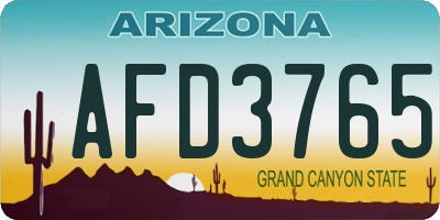 AZ license plate AFD3765