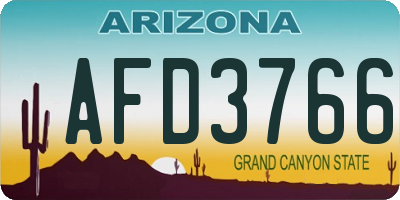 AZ license plate AFD3766