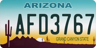 AZ license plate AFD3767