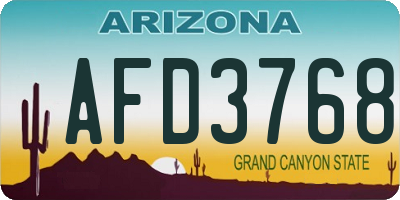 AZ license plate AFD3768