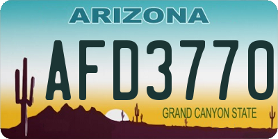 AZ license plate AFD3770