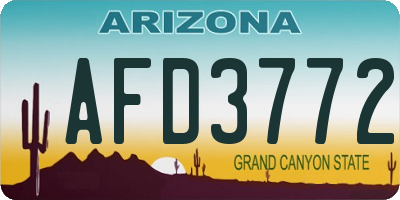 AZ license plate AFD3772