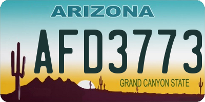 AZ license plate AFD3773