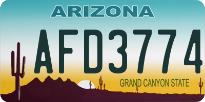AZ license plate AFD3774