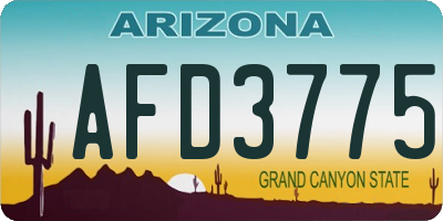 AZ license plate AFD3775