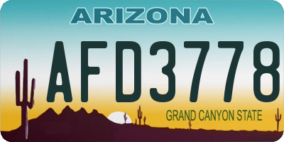 AZ license plate AFD3778