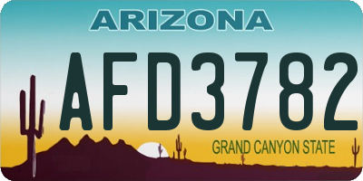 AZ license plate AFD3782