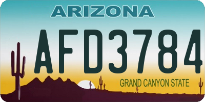 AZ license plate AFD3784
