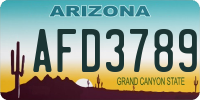 AZ license plate AFD3789
