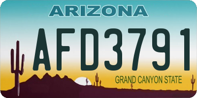 AZ license plate AFD3791