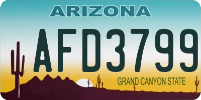 AZ license plate AFD3799