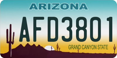 AZ license plate AFD3801