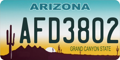 AZ license plate AFD3802