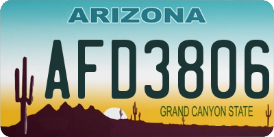 AZ license plate AFD3806