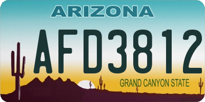 AZ license plate AFD3812