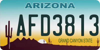 AZ license plate AFD3813