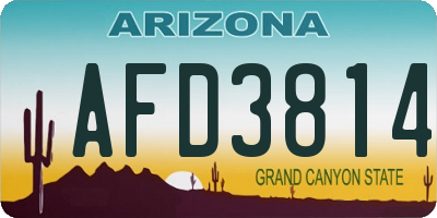 AZ license plate AFD3814