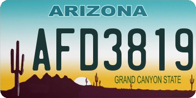 AZ license plate AFD3819