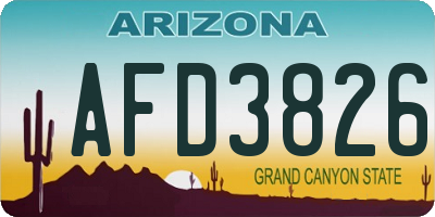 AZ license plate AFD3826