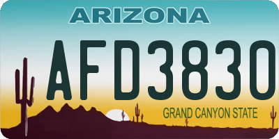 AZ license plate AFD3830