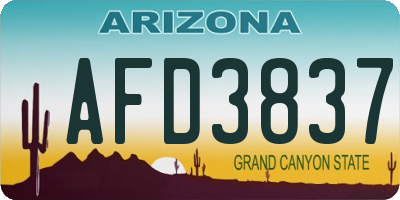 AZ license plate AFD3837