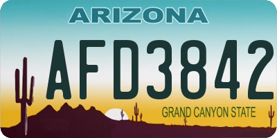 AZ license plate AFD3842