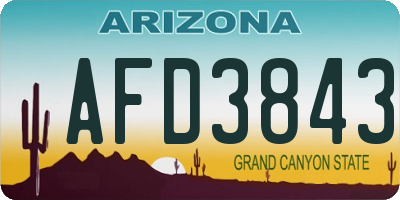 AZ license plate AFD3843