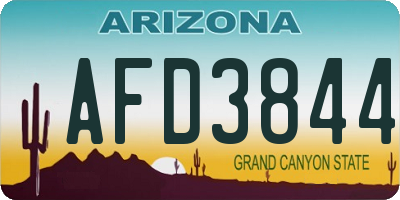 AZ license plate AFD3844